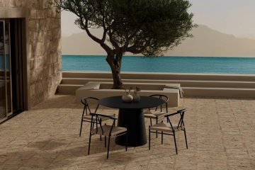 Venture Design AB Blagovaonski set Lanzo stol i 4 Alfons stolice Stol 120x75 cm Stolica 58x74x55 cm Crna