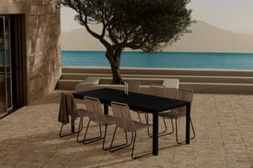 Venture Design AB Blagovaonski set Mirko stol s 6 stolica Lindos stol 74x205x90 cm crno smeđa