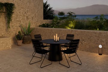 Venture Design AB Blagovaonski set Lanzo stol i 4 Bois stolice Stol 120x75 cm Stolica 63x93x60 cm Crna