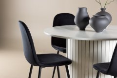 Venture Design AB Set za blagovanje okrugli stol za blagovanje i četiri stolice 110x75 cm bijela crna