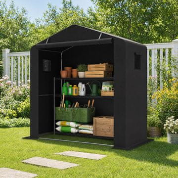 Costway Vrtni spremnik 190x95x194 cm crni