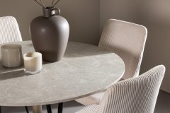 Venture Design AB Set za blagovaonski stol i stolice Lycke s stolom Leone 110x75 cm bež