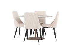 Venture Design AB Set za blagovaonski stol i stolice Lycke s stolom Leone 110x75 cm bež