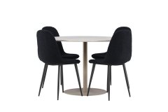 Venture Design AB Set za blagovaonski stol i stolice Lycke s Polar stolom 110x75 cm, bež i crna