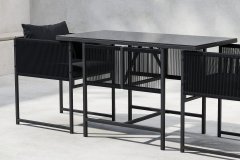 Venture Design AB Set za blagovanje na balkonu Noto stol 120x61x73 cm crni
