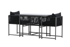 Venture Design AB Set za blagovanje na balkonu Noto stol 120x61x73 cm crni