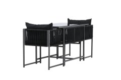 Venture Design AB Set za blagovanje na balkonu Noto stol 120x61x73 cm crni