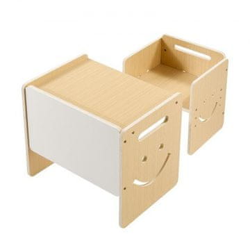 VEVOR Montessori set za odvikavanje od pelena s stolom i stolicom s naslonom, 3 visine podesive, ploča za pisanje