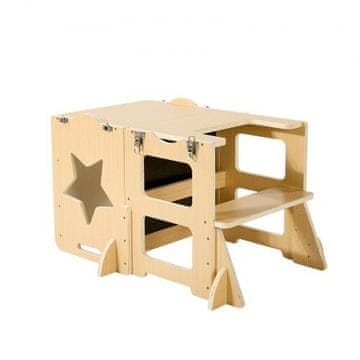 VEVOR Toddler Tower 4 u 1 Kuhinjski Stolić za Djecu 1-5 s Ploča za Kreda