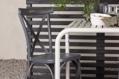 Venture Design AB Set stolića za kavu i stolica za blagovanje, stol 75x70x70 cm, stolica 48x88x48 cm, bež i tamnosiva