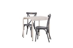 Venture Design AB Set stolića za kavu i stolica za blagovanje, stol 75x70x70 cm, stolica 48x88x48 cm, bež i tamnosiva