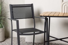 Venture Design AB Set stola i stolica za kafić Holmbeck Copacabana stol 74x70x88 cm crni