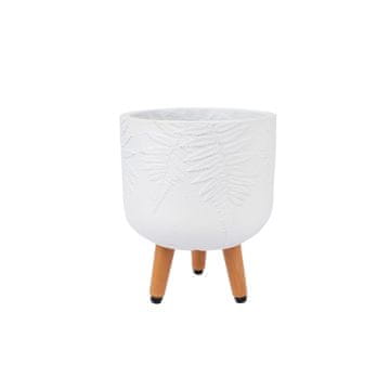 Homestar Držač za biljke SKY FERN D24xV29,6 cm bijeli s drvenim nogama