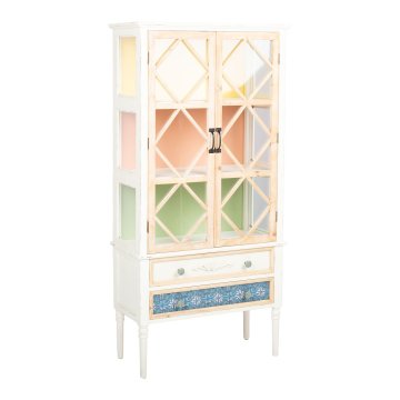 Homestar Vitrina BIANCA 78x35x162 cm, antik bijela