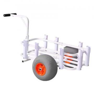 VEVOR Kolica za ribolov 136 kg nosivosti 330 mm sve-terenska PU balonska kotača 8 držača štapova
