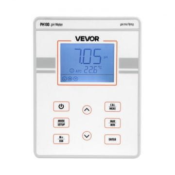 VEVOR pH Metar PH100 159x60x208 mm Bijeli