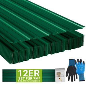 Homestar Set valovitih limova 12 komada 129 cm zeleni