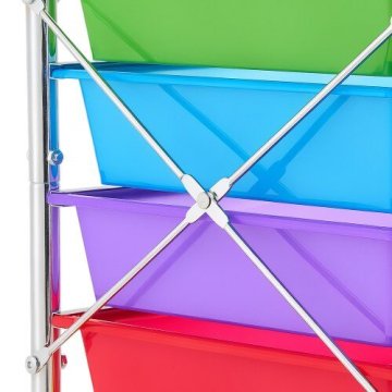 VEVOR Pokretni kolica s 10 ladica za organizaciju, mobilna kolica s čeličnim okvirom, univerzalnim kotačima i 2 kočnice, Rainbow
