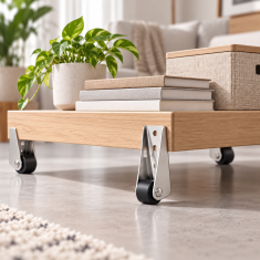 HOME & MARKER® Set donjih kotačića za klizna vrata, čelik i najlon, glatko i tiho klizanje, 4 komada | MOVEIX
