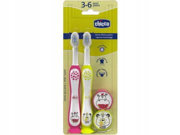 Chicco četkica za zube za djecu 3-6l, Tiger i Panda 2 kom.