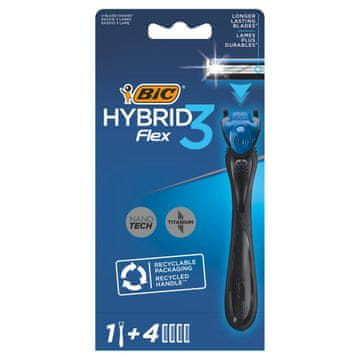 Bic HYBRID FLEX 3 muški brijač s 1 drškom + 4 uloška