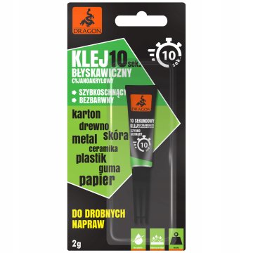Dragon Cijanoakrilatno ljepilo Brzo univerzalno super ljepilo 10 sekundi 2 g Dr 1 kom.