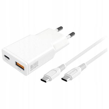 4smarts Ładowarka sieciowa PD Slim 20W GaN USB-C+USB-A + kabel USB-C 1 szt.
