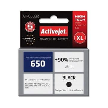 ActiveJet tinta za HP 650 BK AH-650BR DeskJet 1015 2515 2545 3515 354 1 kom.