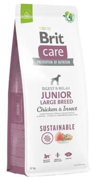Brit Care Dog Sustainable Junior Large Breed s piletinom i kukcima 1 kom.