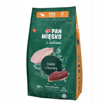 Pan Mięsko Mr. Meat suha hrana za pse s puretinom i čipsom od patke M s začinskim biljem 20 1 kom.