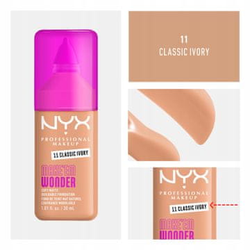 NYX Make'em Wonder Soft Matte tekući puder za lice 30 ml, boja 11 Classic Ivory