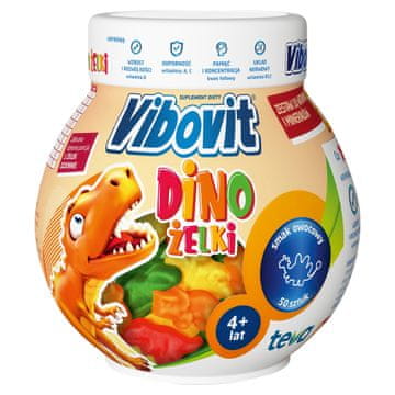 Teva VIBOVIT Dino gumeni bomboni s vitaminima i mineralima za djecu 50 gumenih bombona