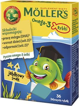 L&L Omega-3 Fish žele bomboni, okus jabuke, dodatak prehrani 36 kom.