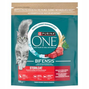 Purina ONE Sterilcat suha hrana za mačke s govedinom i pšenicom 750 g 1 kom.