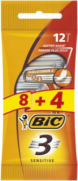 Bic 3 Osjetljive muške britvice, 3 oštrice, 12 kom.
