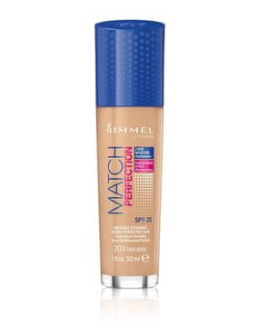 Rimmel Match Perfection tekući puder za lice SPF 20, nijansa 203 True Beige, 30 ml
