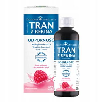 Domowa Apteczka Ulje jetre morskog psa Kućna prva pomoć bez šećera okus maline 250 ml imunitet