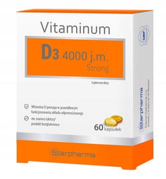 Starpharma Vitaminum D3 4000 IU Jaki vitamin D 60 kapsula