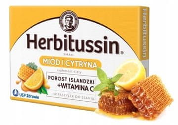 USP Zdrowie Herbitussin pastile s medom i limunom, dodatak prehrani 12 kom.