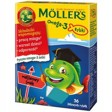 L&L Omega-3 Fish žele bomboni s okusom maline, dodatak prehrani 36 kom.