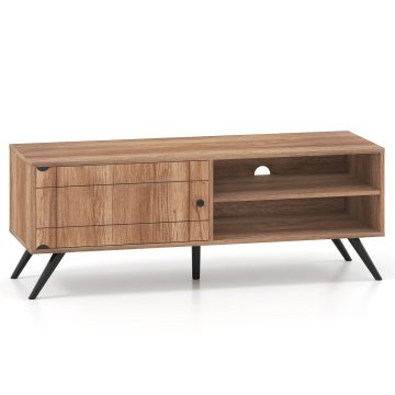 Northix Moderni TV stalak s prostorom za odlaganje, stila sredine stoljeća, hrast, 55"