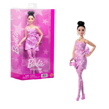 Barbie Barbie Deluxe modna lutka u traper ružičastom odijelu
