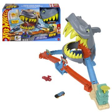 Hot Wheels Igraći set Shark Beach Battle s lijevanim automobilom