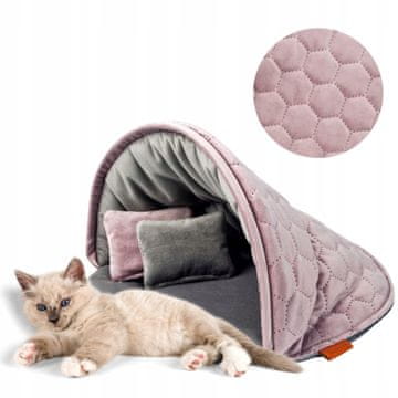 BOX krevet za mačke od nerca 50x50x34 cm PINK baršun