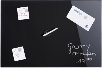 slomart Relaxdays magnetna ploča 50x30 cm - crna, piši-briši, s magnetima