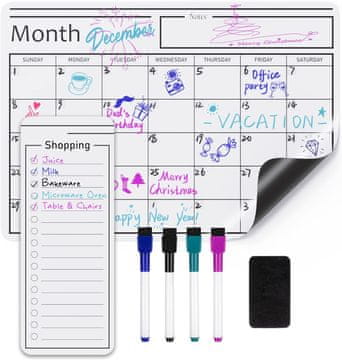 Amazon Amazon Basics Magnetska Whiteboard Folija, Kalendar, 30,5x43,2 cm