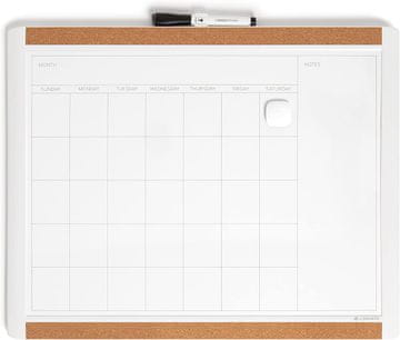 slomart U Brands magnetska whiteboard ploča, 51x41 cm, bijeli okvir