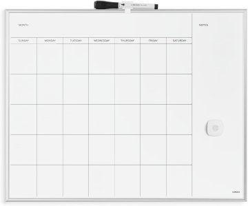 slomart U Brands magnetski mjesečni kalendar, ploča za suho brisanje, srebrni okvir