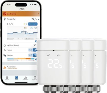 Eve Eve Thermo (Matter) pametni termostat za radijatore (4 kom) - LED zaslon