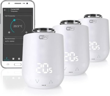 Eurotronic Eurotronic Comet WiFi 3er Set - Pametni termostat za radijatore s 2.4 GHz WiFi